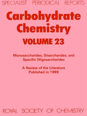 cover image of Carbohydrate Chemistry, Volume 23
